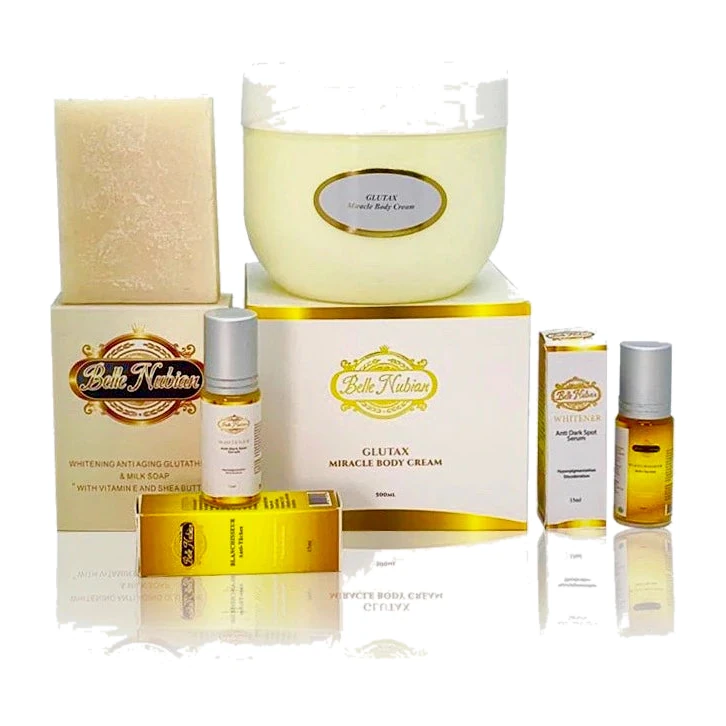 Crème corporelle Glutax Miracle, 2 sérums Belle Nubian et 1 savon Gluta au lait
